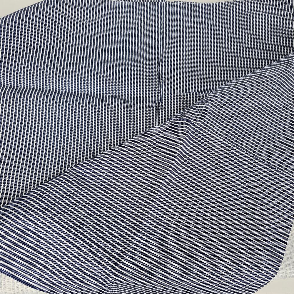 VTG blue white striped ticking 2 plus yards EC craft sewing hobby fabric cloth